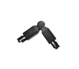 Conector L Electrificado Carril Trifásico Variable Negro