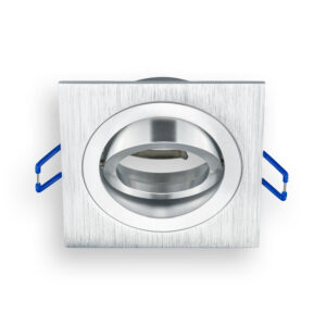 Aro cuadrado orientable PRIME para bombilla LED GU10 plateado
