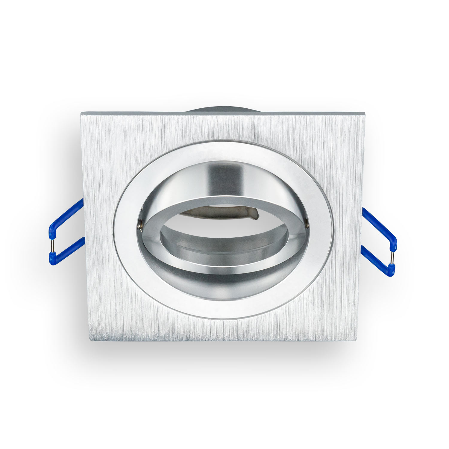 Aro cuadrado orientable PRIME para bombilla LED GU10 plateado