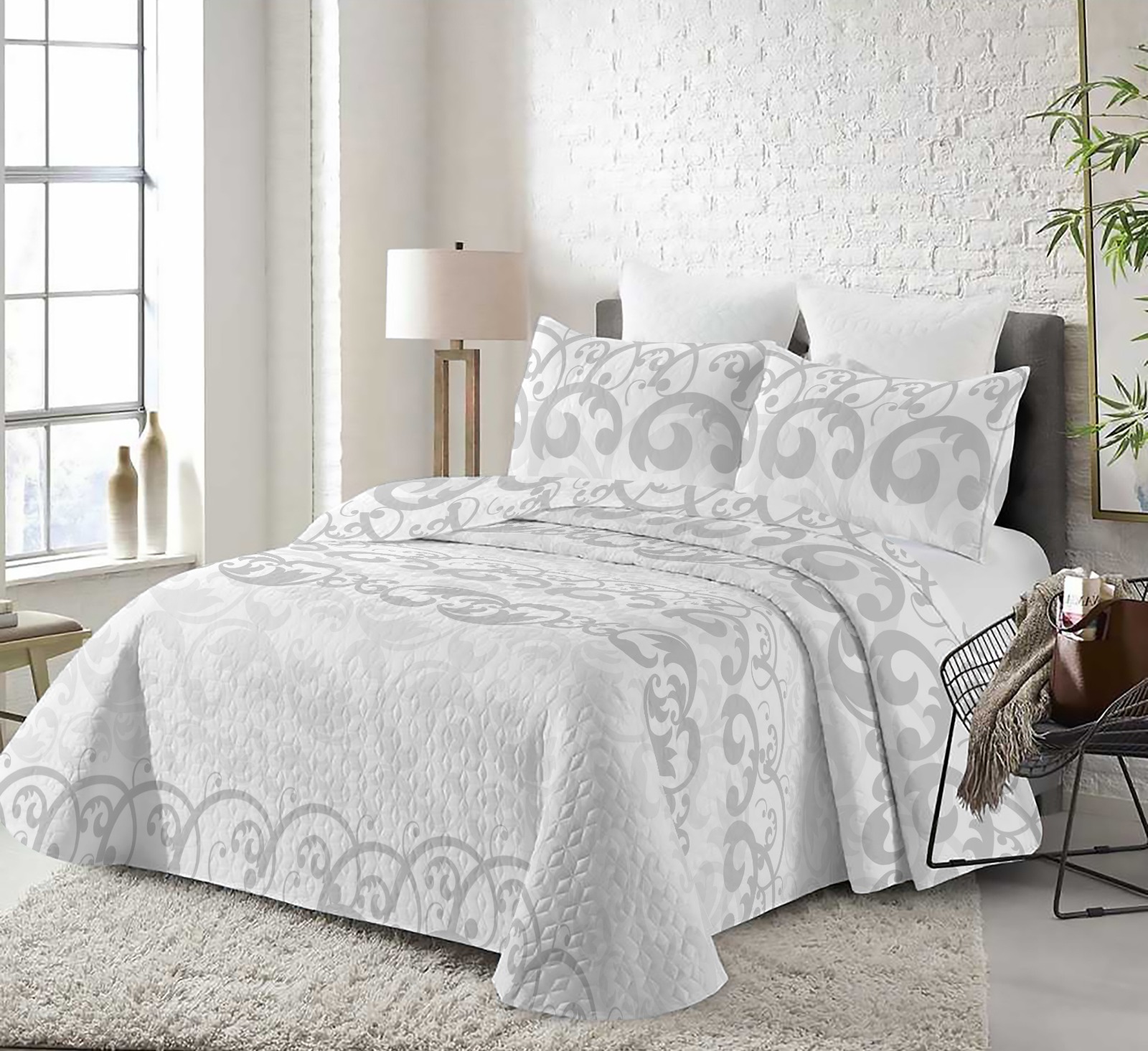 colcha estampado primavera verano Imperial White Reversible