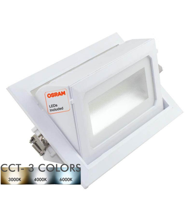 Foco Proyector LED Orientable Rectangular 40W Chip Osram - Color de Luz adjusable