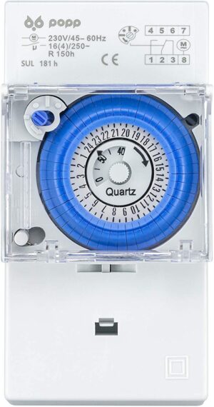 Electric temporizador reloj analogico SUL-181H 230 V 45 – 60 Hz 24 horas 35 mm DIN Rail
