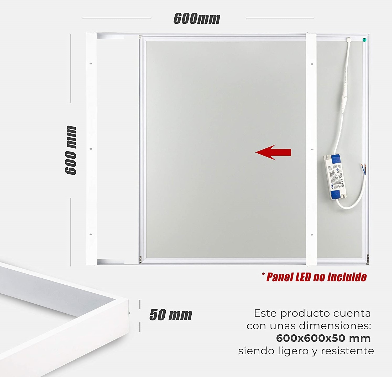 Kit Marco Superficie Panel LED 60x30, 60x60, 120x30 y 120x60