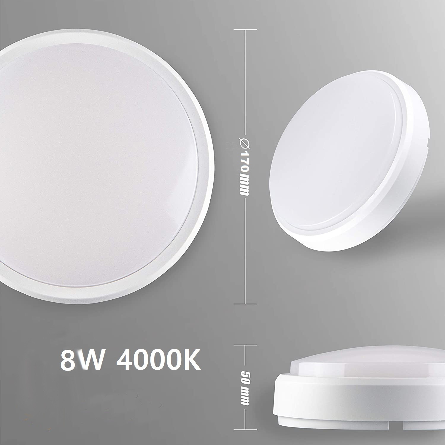 BORNWIN® Plafón superficie LED con Sensor de movimientos 16W IP20 Neutro 4000K