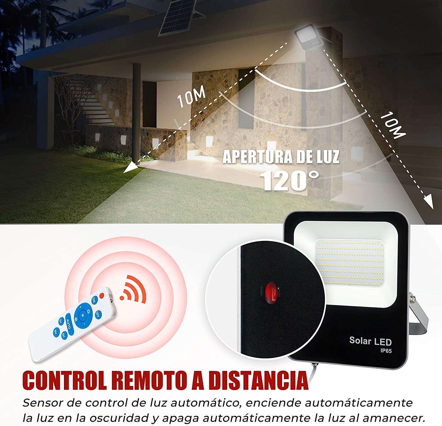 Proyector LED Exterior Solar 60W IP65 1680Lm Controlador Dorek Proyector LED Exterior Solar 60W IP65 1680Lm Controlador Dorek