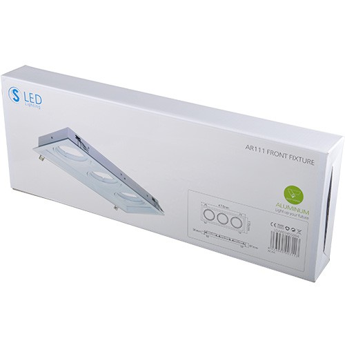 Porta Lámparas Empotrable AR111 160x460 Triple
