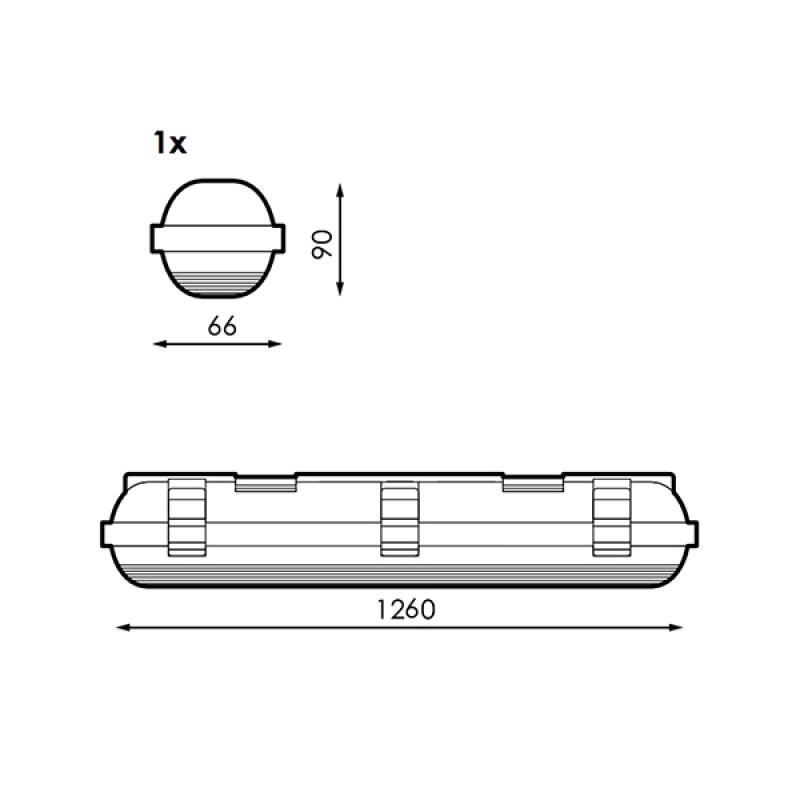 Pantalla Estanca Para un Tubo Led Platno 1200 Mm Pantalla Estanca Para un Tubo Led Platno 1200 Mm