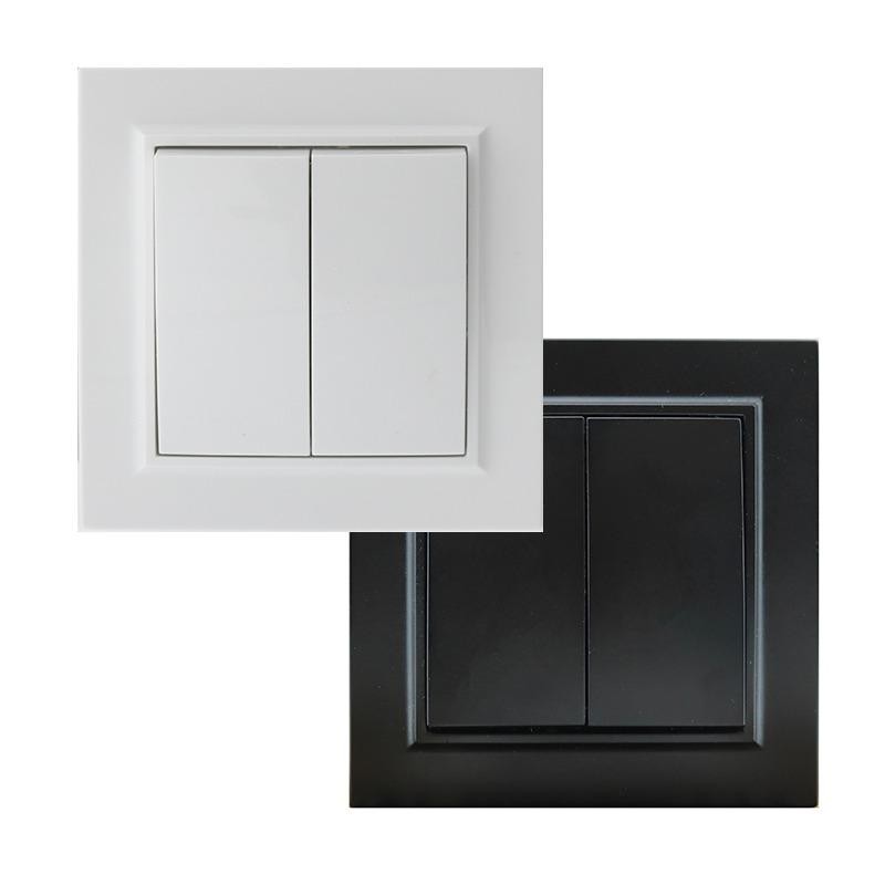 Interruptor Doble Negro 84*84*40 BP02B Interruptor Doble Negro 84*84*40 BP02B